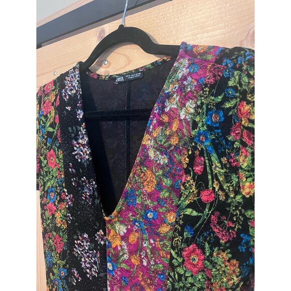 Zara Mesh Floral Lace Dress Women’s Size S - Picture 3 of 7